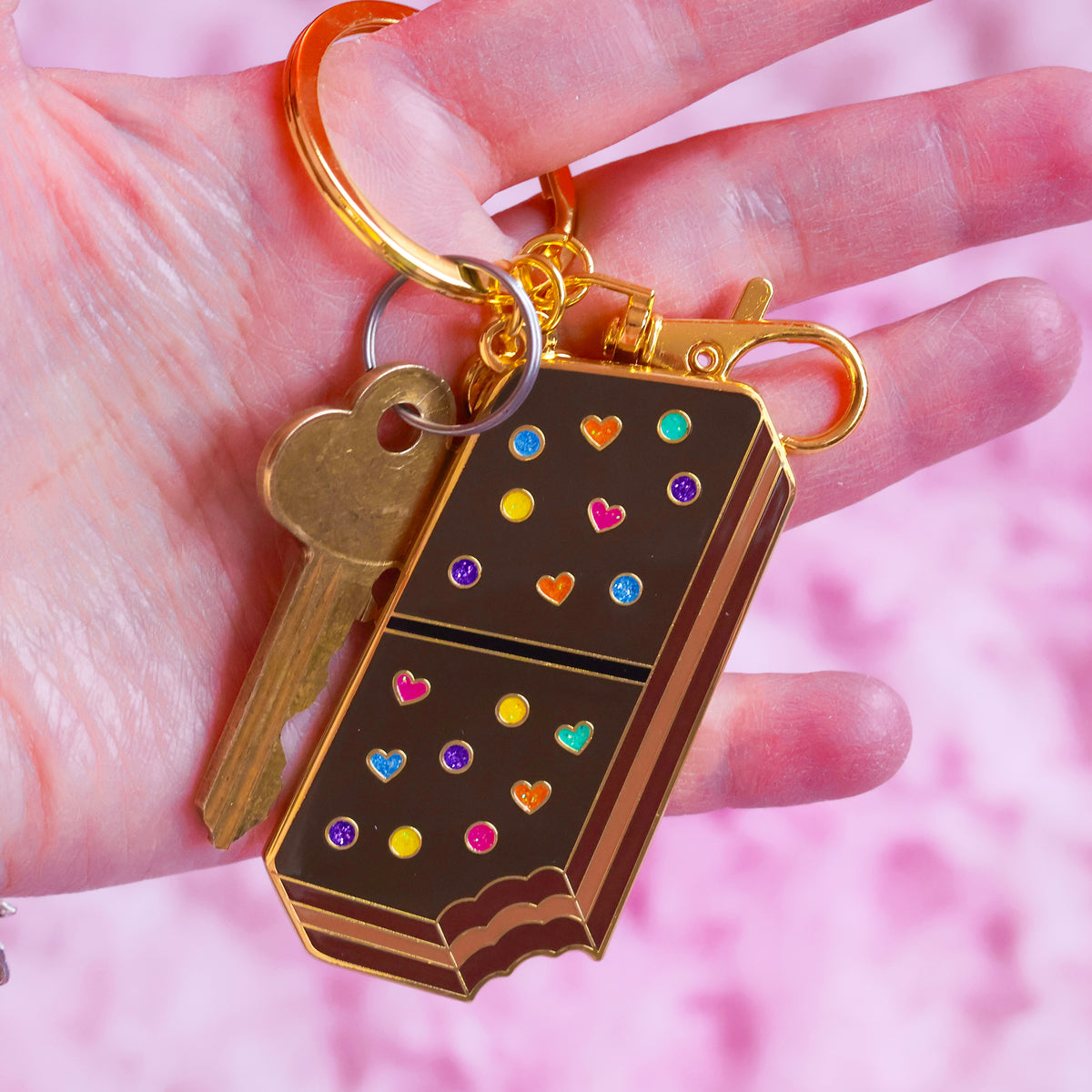 Rainbow Brownie Keychain
