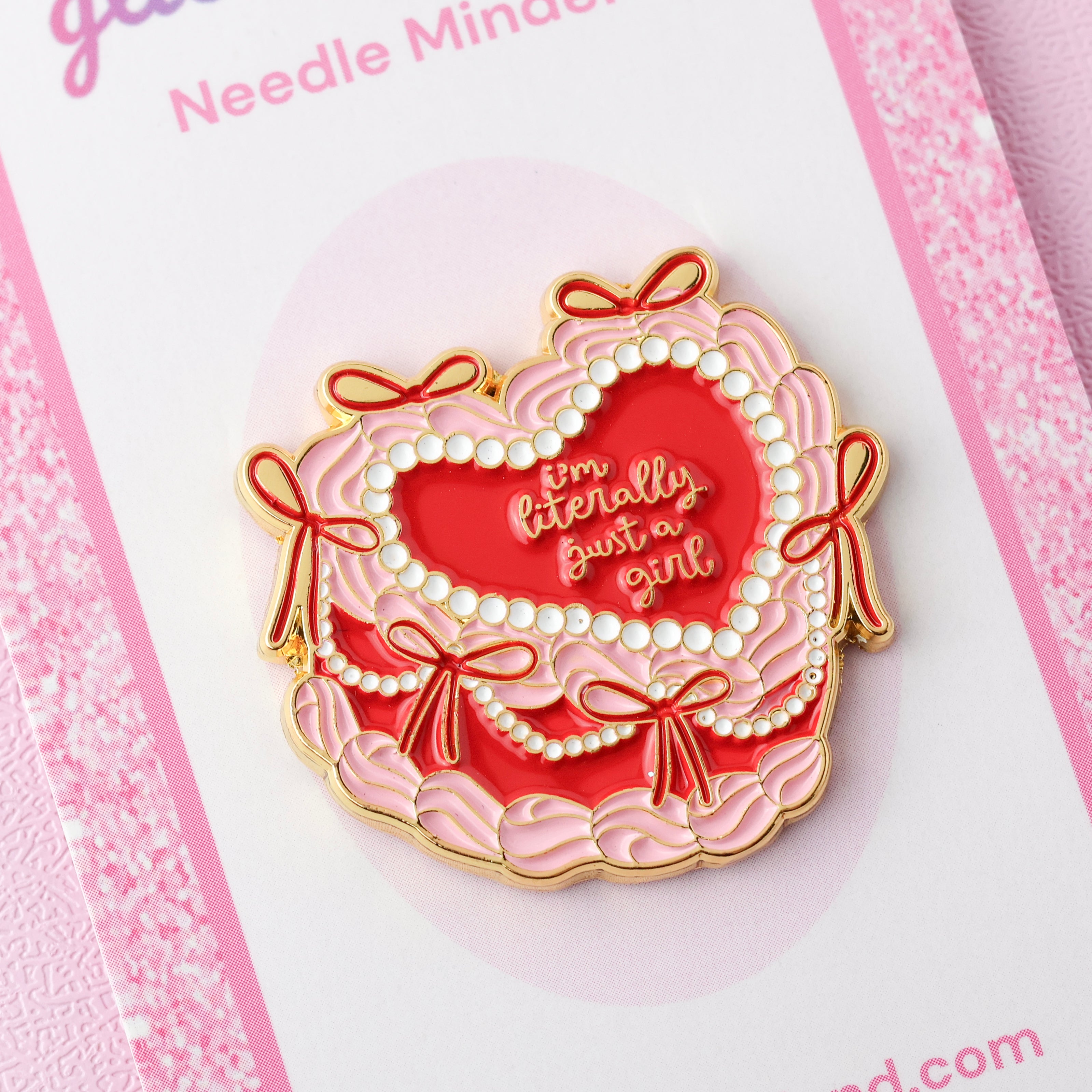 Just a Girl Cake Needle Minder