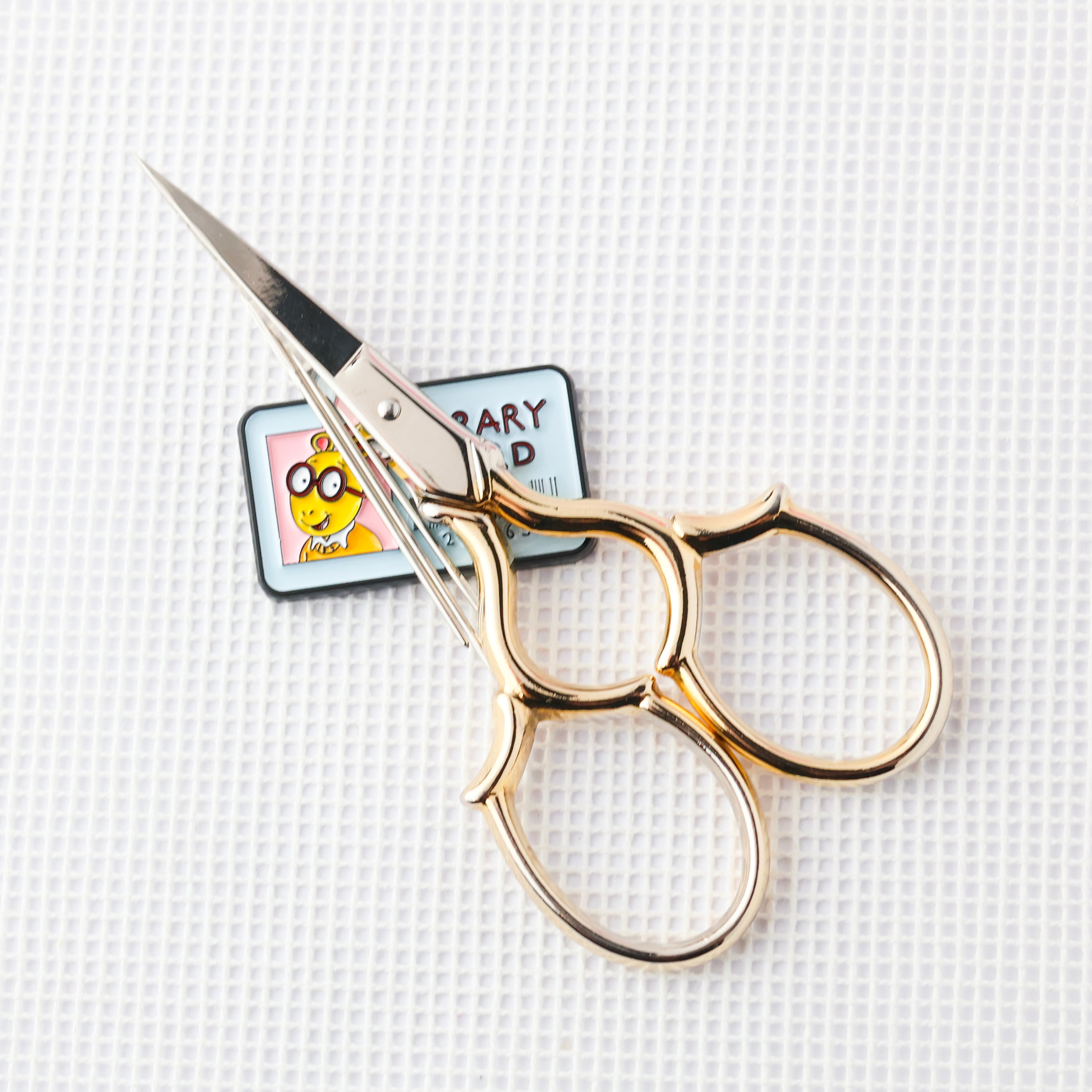Blue Library Card Needle Minder