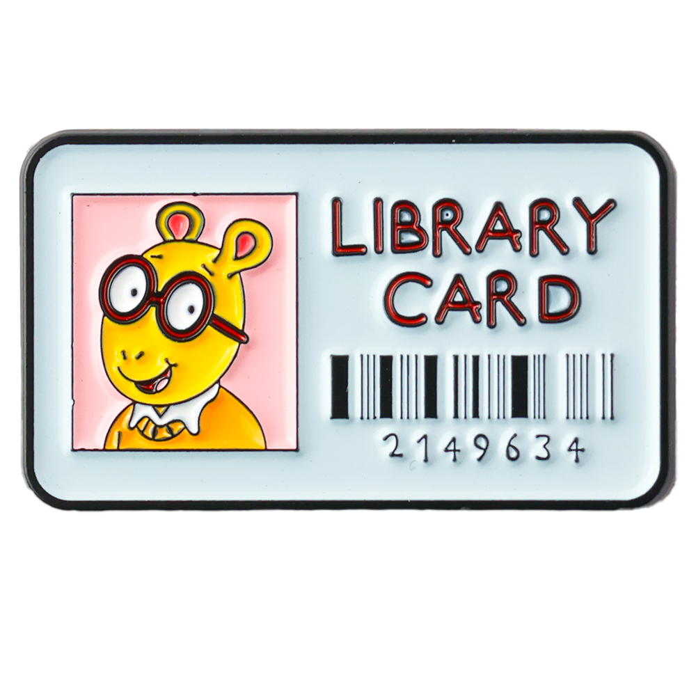 Blue Library Card Needle Minder